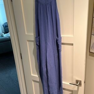 Ces Femme Cotton Gauze Solid Wide Leg Jumpsuit